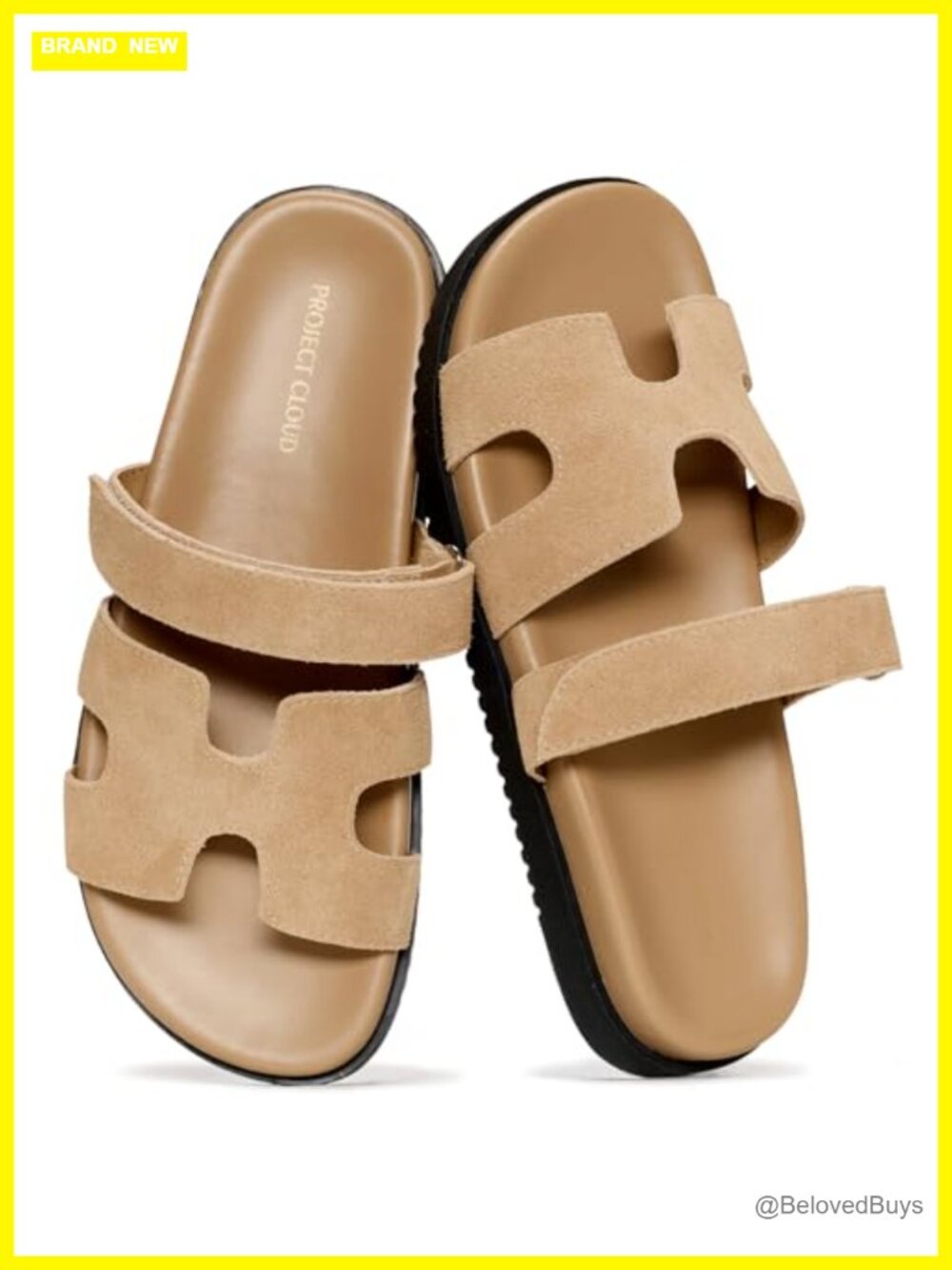 Genuine Leather Sandals Women Slides Adjustable Straps Non-Slip Waterproof